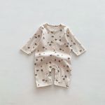 【66-90cm】長袖ロンパース ベビー ワッフル ナチュラル - 画像 (14)