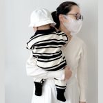 【66-90cm】長袖カバーオール ベビー ボーダー柄 ポロ襟 - 画像 (5)
