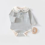 【59-90cm】ロンパース ベビー セーラー ボーダー - 画像 (3)