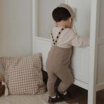 【73-100cm】サロペット ベビー 無地 カジュアル - 画像 (2)