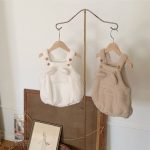 【66-90cm】サロペロンパース ベビー クマ耳 もこもこ - 画像 (5)