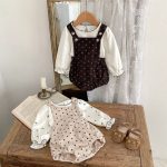 【66-100cm】サロペット ベビー ドット柄 ロンパース コディネート - 画像 (4)