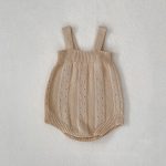 【66-100cm】ロンパースorロンパース ベビー 刺繍 透かし編み - 画像 (10)
