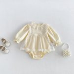 【66-90cm】ロンパース ベビー レース メッシュ - 画像 (2)