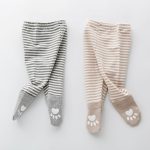 【66-90cm】レギンス ベビー カートゥーン柄 ストライプ - 画像 (2)