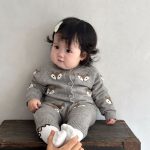 【66-100cm】オールインワン ベビー キツネ柄 セーター - 画像 (4)