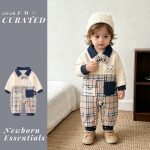 【66-90cm】ロンパース ベビー クマ柄 チェック柄 - 画像 (2)