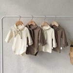 【66-90cm】長袖ロンパース ベビー リボン付き シンプル - 画像 (17)