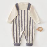 【66-90cm】セットアップ ベビー ドッグ柄 ストライプ - 画像 (5)
