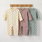 【66-90cm】ロンパース ベビー ウサギ ドット - 画像 (3)