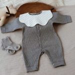 【59-80cm】長袖ロンパース ベビー ニット シンプル - 画像 (3)