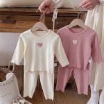 【73-100cm】セットアップ ベビー ハート リブ - 画像 (7)