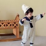 【73-120cm】ワンピースorオールインワン ベビー ボーダー セーラー襟 - 画像 (8)