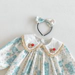 【66-130cm】ロンパースorワンピース ベビー 姉妹服 クマ柄襟 - 画像 (17)