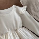 【66-90cm】ロンパース ベビー フレアワンピ 無地 - 画像 (6)