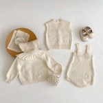 【66-100cm】カーディガンorサロペット ベビー フラワー ニット - 画像 (3)