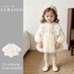 【66-90cm】ロンパース ベビー クリーム花 プリンセス - 画像 (2)