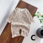 【66-90cm】長袖ロンパース ベビー ワッフル ナチュラル - 画像 (5)
