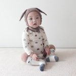 【66-90cm】ロンパース ベビー ウサギ柄 プリント - 画像 (3)
