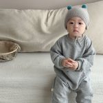 【66-90cm】長袖ロンパース ベビー お出かけ用 シンプル - 画像 (14)