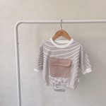 【66-90cm】ロンパース ベビー ボーダー 大容量ポケット付き - 画像 (18)