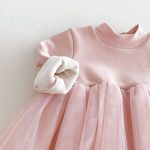 【80-130cm】ワンピース 女の子 無地 チュール 裏起毛 - 画像 (14)