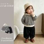 【73-100cm】トップスorパンツ 男の子 帽子付き ボーダー - 画像 (3)