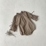 【66-90cm】ロンパース ベビー レトロ チェック - 画像 (3)