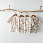 【66-90cm】長袖ロンパース ベビー ワッフル ナチュラル - 画像 (2)