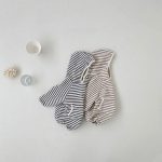 【66-90cm】ロンパース ベビー ボーダー柄 フード付き - 画像 (5)