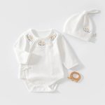 【59-80cm】ロンパース＆帽子 ベビー 花柄襟 - 画像 (3)