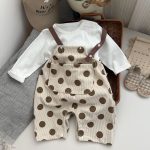 【66-90cm】サロペット ベビー ビッグ ドット コーデュロイ - 画像 (3)