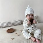 【73-90cm】セットアップ ベビー 梨柄 ワッフル - 画像 (8)