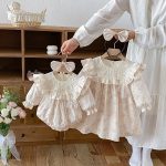 【66-130cm】ロンパースorワンピース 女の子 姉妹服 蝶結び パフスリーブ - 画像 (15)