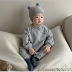 【66-90cm】長袖ロンパース ベビー お出かけ用 シンプル - 画像 (7)