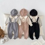 【66-90cm】セットアップ ベビー ワッフル ボーダー - 画像 (4)