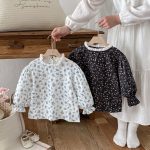 【80-150cm】Tシャツ 女の子 パフ スリーブ レース襟 - 画像 (4)