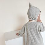 【66-90cm】オールインワンor帽子 ベビー 長袖ボーダー柄 ポケット - 画像 (8)