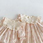 【66-130cm】ロンパースorワンピース 女の子 姉妹服 蝶結び パフスリーブ - 画像 (16)