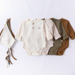 【66-90cm】ロンパース ベビー アニマル 刺繡 リブ - 画像 (3)