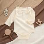 【59-80cm】ロンパース ベビー フリル襟 リブ - 画像 (4)