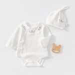 【59-80cm】ロンパース＆帽子 ベビー 花柄襟 - 画像 (4)