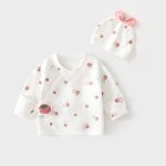 【52-59cm】トップス&帽子 ベビー イチゴ柄 かわいい - 画像 (2)