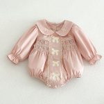 【66-90cm】ロンパース ベビー レトロ 蝶結び - 画像 (13)