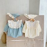 【66-100cm】ロンパース ベビー プリンセス フリル