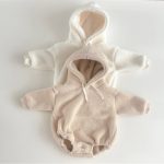 【66-90cm】ロンパース ベビー 帽子付き 暖かい