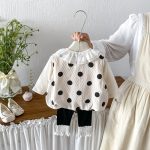 【73-100cm】トップスorパンツ ベージュ ドット - 画像 (9)
