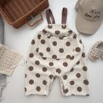 【66-90cm】サロペット ベビー ビッグ ドット コーデュロイ - 画像 (5)