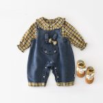 【73-120cm】シャツorサロペット 女の子 ウサギ デニム