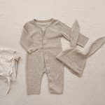 【66-90cm】ロンパースorオールインワンor帽子 ベビー ナチュラル 無地 ウサギ - 画像 (5)